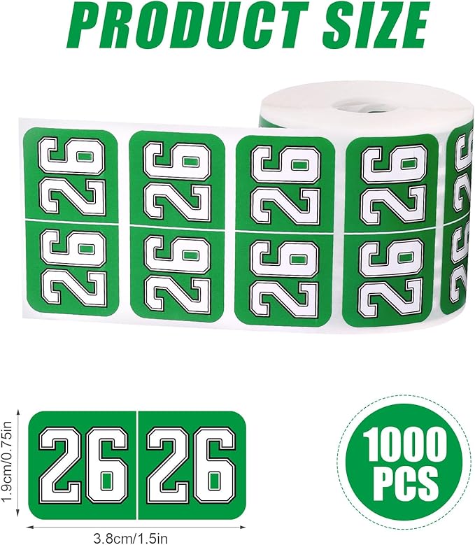 1000pcs 2026 Year Stickers, 3/4x1-1/2 Inch 26 Year Colored Self-Adhesive - Image 2