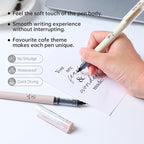 FUNFULL Aesthetic Cute Stick Rollerball Pens, 0.5mm Fine Point Coffee Gel Pens - Image 7