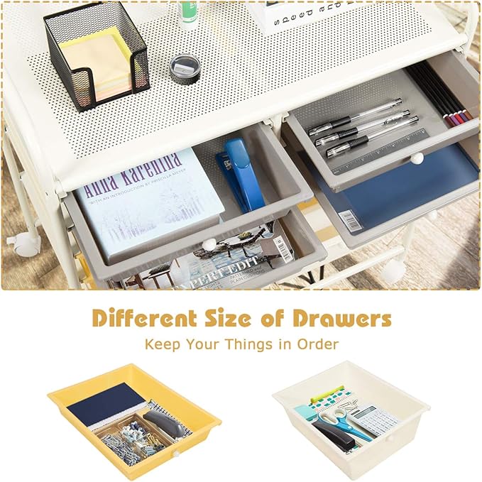 Giantex 12 Drawer Rolling Storage Cart Tools Scrapbook Paper Office School - Image 5