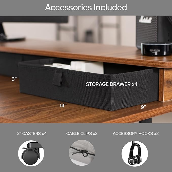 VIVO Electric 2-Tier Corner L-Shaped 63 x 55 inch Standing Desk, Height - Image 8