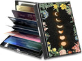 BWEGRHE Slim Credit Card Holder, Moon Flower RFID Blocking Metal Wallet by BWEGRHE