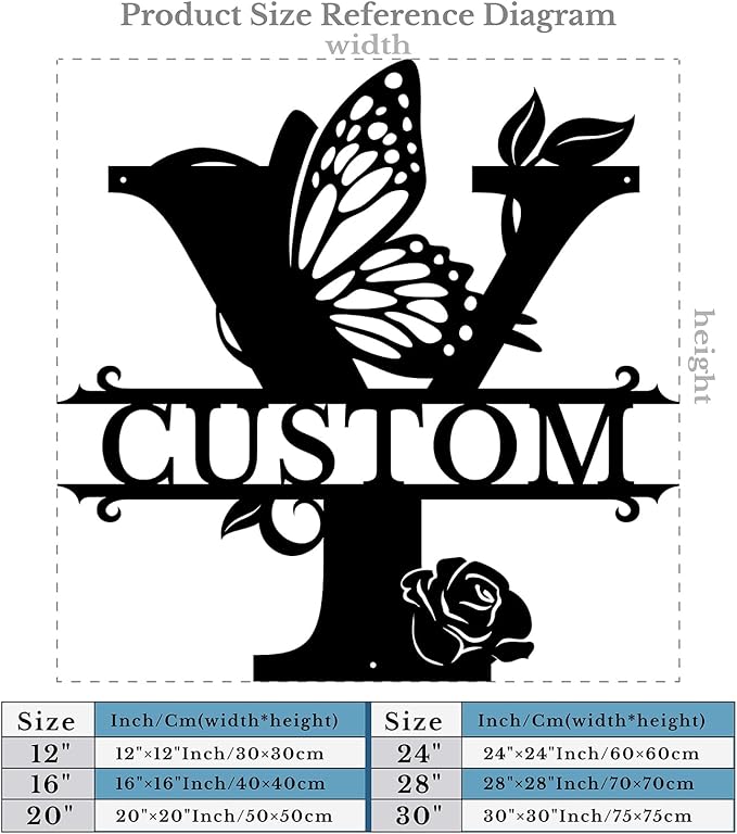 Personalized Custom Letter Name metal Signs, Custom Black Letter Monogram Wall - Image 5