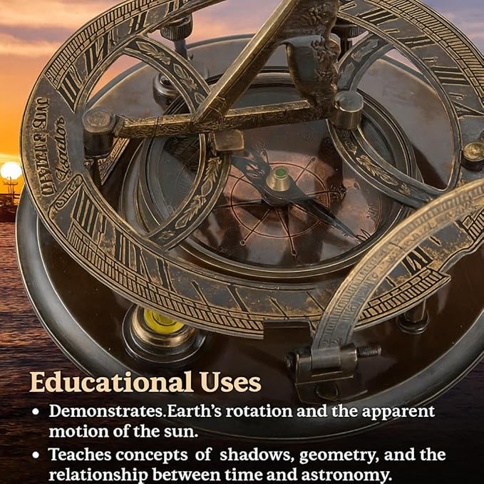 Top Grade 5-Inch Sundial Vintage Nautical Marine Compass - Image 2