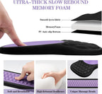 Wrist Rest for Computer Keyboard and Mouse Pad Set with Massage Design | Ergonomic Memory Foam Wrist Support Mouse Pad for Pain Relief,Easy Typing,Desk Wrist Pad for Office Home(2-in-1 Black+Purple)