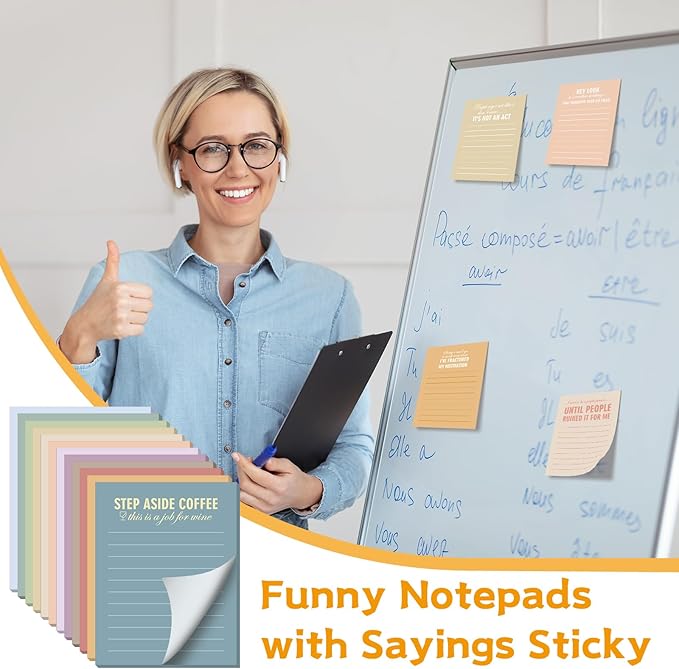 Funny Notepads with Sayings Sticky Funny Office Supplies to Do List Sarcastic - Image 6
