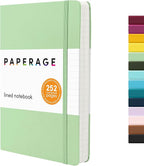 PAPERAGE Lined Journal Notebook, 252 Pages, Medium 5.6 in x 8 in by PAPERAGE