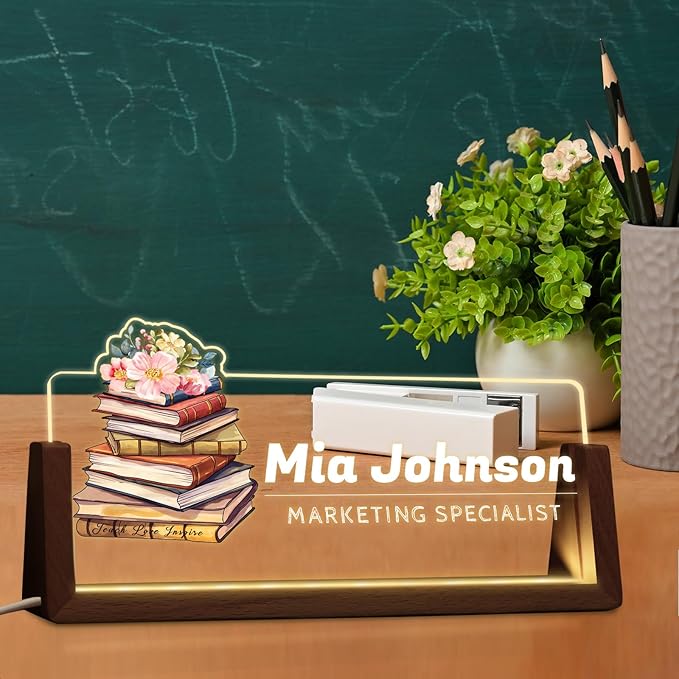 Desk Name Plate Personalized, Custom Office Light Up Name Plate - Image 8