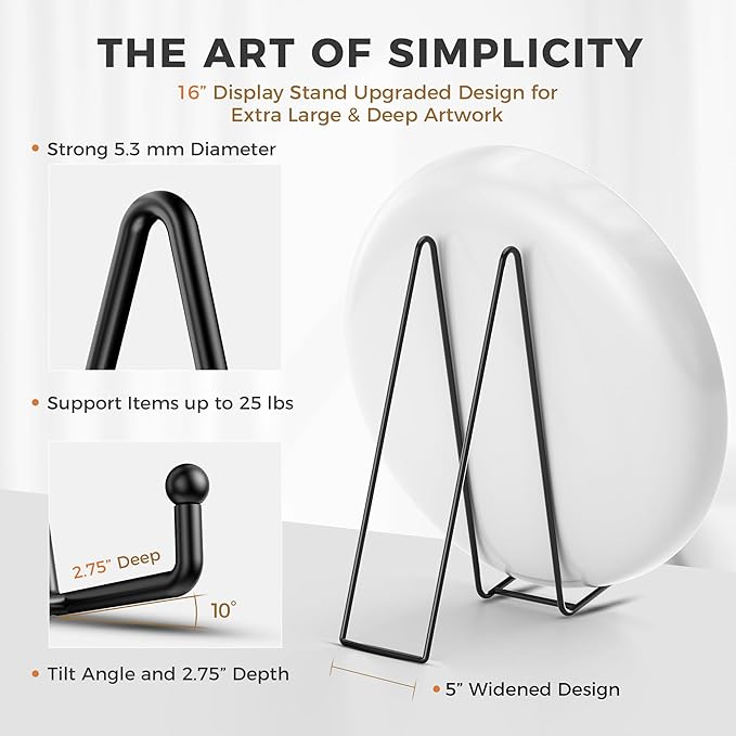 TR-LIFE 16 Inch Black Metal Plate Stand - Image 2
