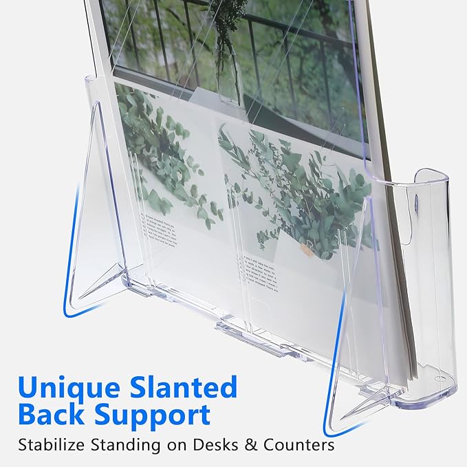Argvey Acrylic Brochure Holder 8.5 x 11 inches, 2 Pack Clear Brochure Display - Image 3