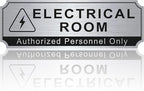 Electrical Room Sign for Business Door，Self-Adhesive Durable Brushed Silver by LUHIMO