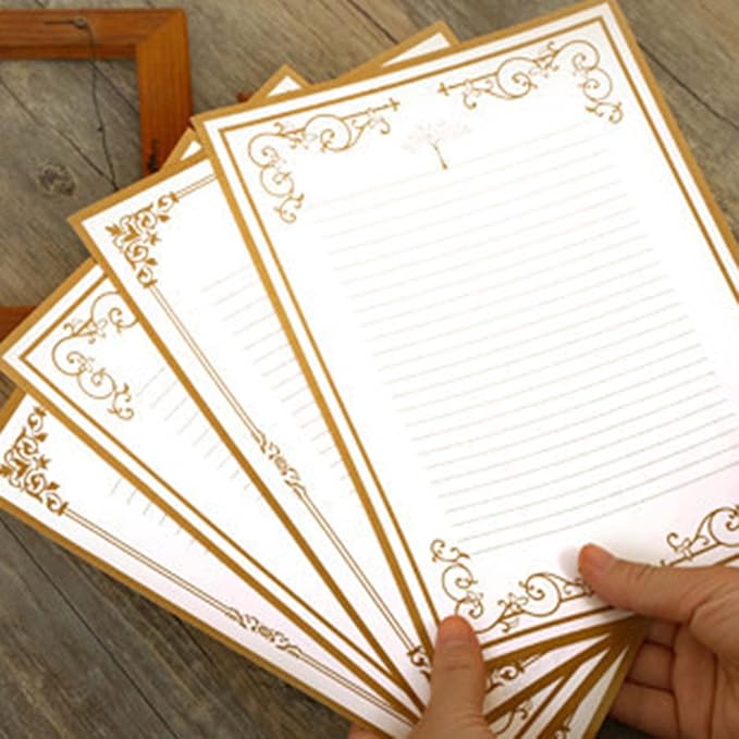 8 Pcs Vintage Letter Papers Set Printable Writing Paper Lined - Image 5