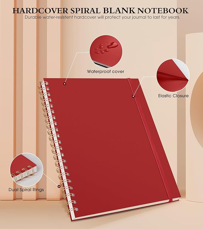 Blank Spiral Notebook Journal 8.5” x 11”, A4 Large Sketch Book - Image 3