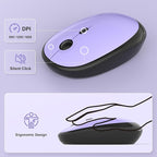 MOFII Wireless Keyboard and Mouse Combo, Full Size 2.4G Retro Round Computer - Image 6