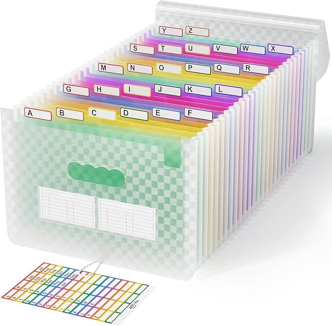 ABC life 26 Pockets Accordian File Folder Organizer Letter Size Expanding File by ABClife