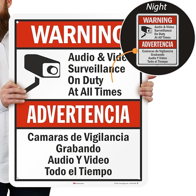 SmartSign 30 x 24 inch “Warning - Image 2