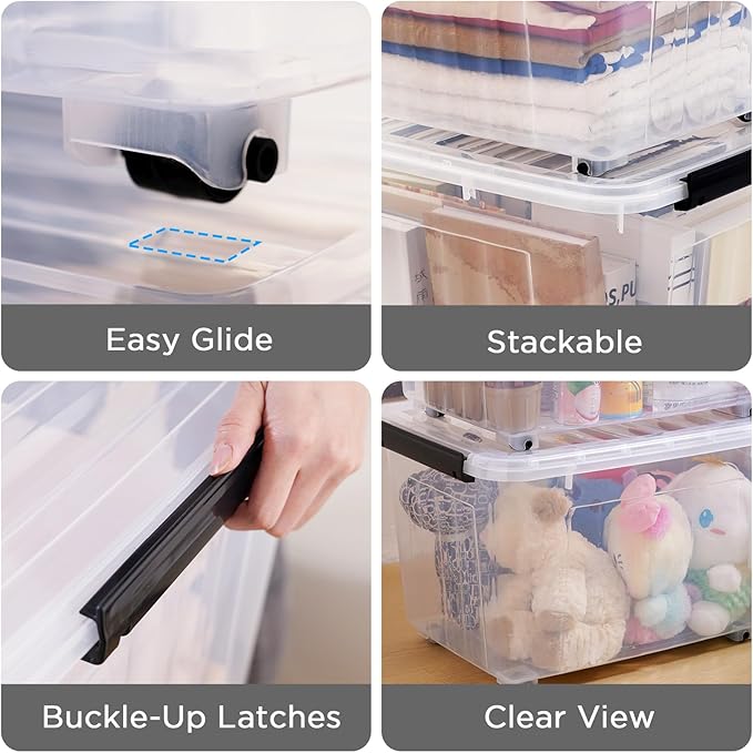 Citylife 54 QT Clear Plastic Storage Bins - Image 4