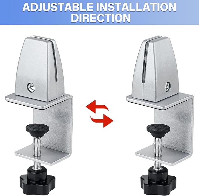 2 Packs Sneeze Guard Support, Aluminum Adjustable Partition Clamp, Acrylic Desk - Image 4
