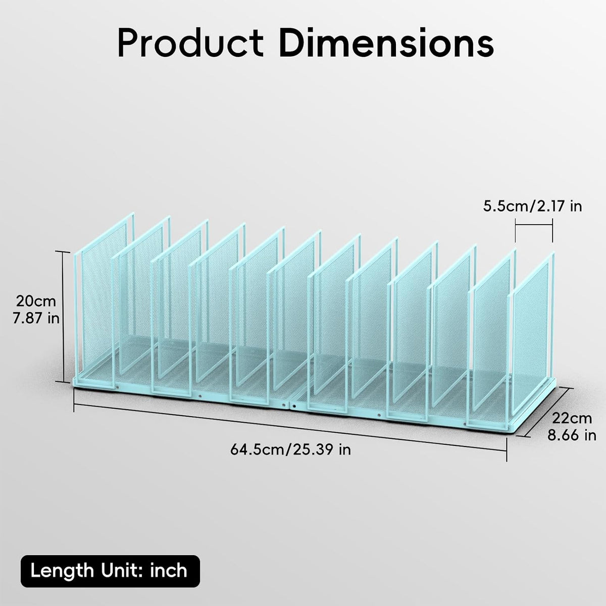 File Organizer for Desk, 11-Section Vertical File Sorter, Paper Holder Organi...