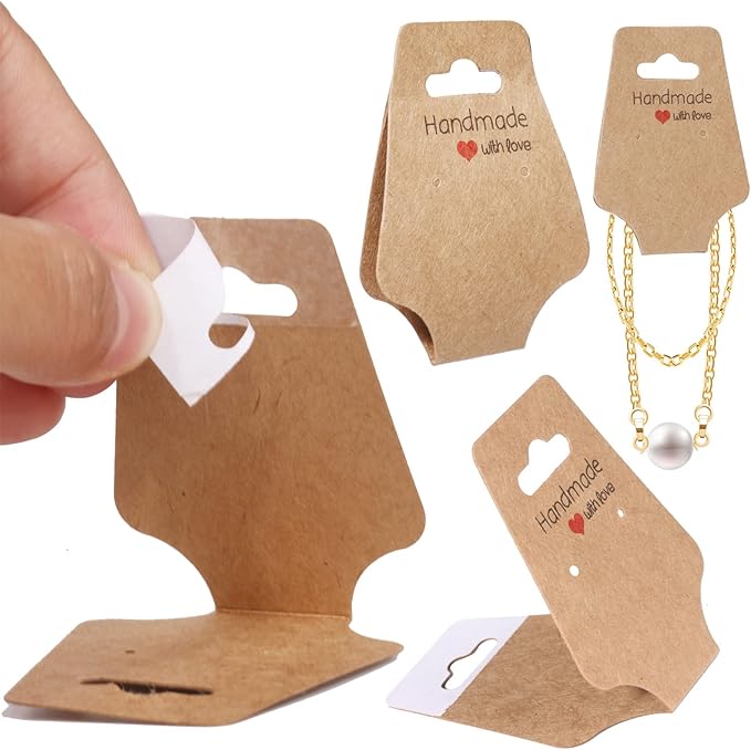 200PCS Bracelet Display Cards Sturdy Necklace Holder Cards Self Adhesive - Image 2