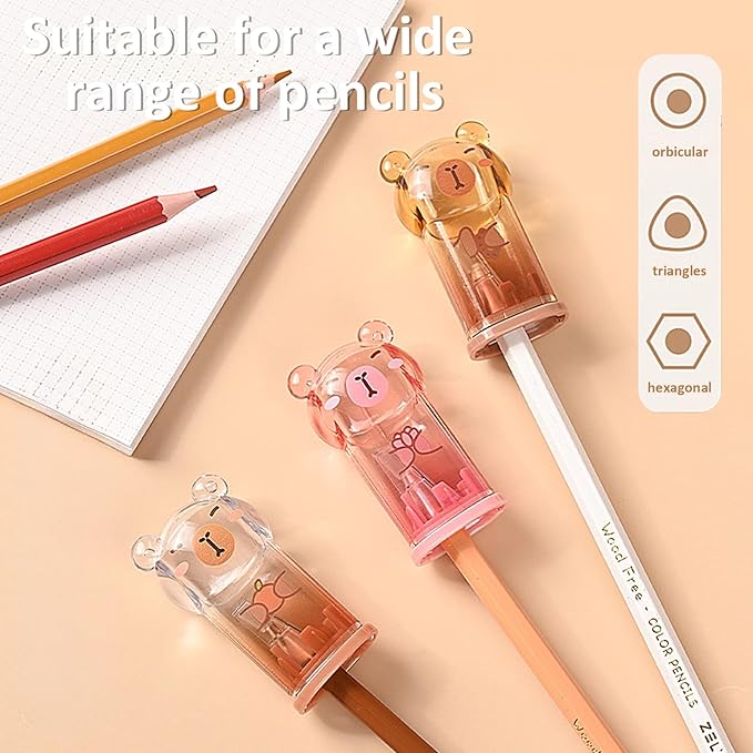 6Pcs Capybara Cute Stationery Set, Kawaii School Supplies, Including 3 Pencil - Image 6