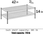 Regal Altair 21" Deep x 42" Wide x 14" Height Wire Shelving Kit | 2-Tier | NSF - Image 3
