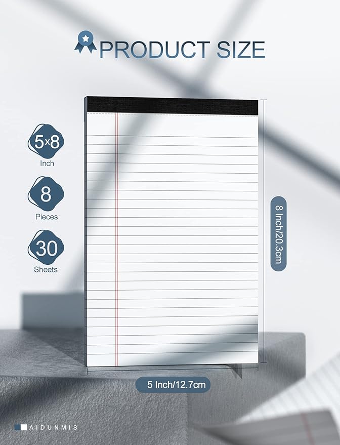 8 Pack Office Legal Pads 5x8" Lined Writing Note Pads 5x8 - Image 2