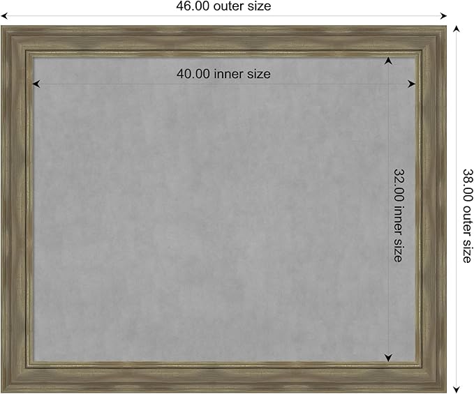 Amanti Art Grey Framed Magnetic Board 38x46 X-Large Vision Board - Image 4
