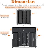 Spaclear Large Utensil Drawer Organizer Expandable Silverware Organizer - Image 2