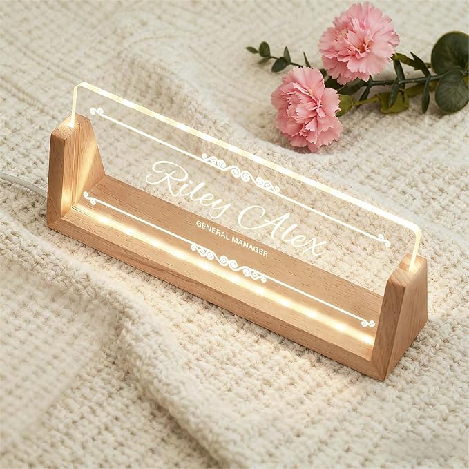 Custom Office Name Plate, Personalized Light Up Desk Sign - Image 6