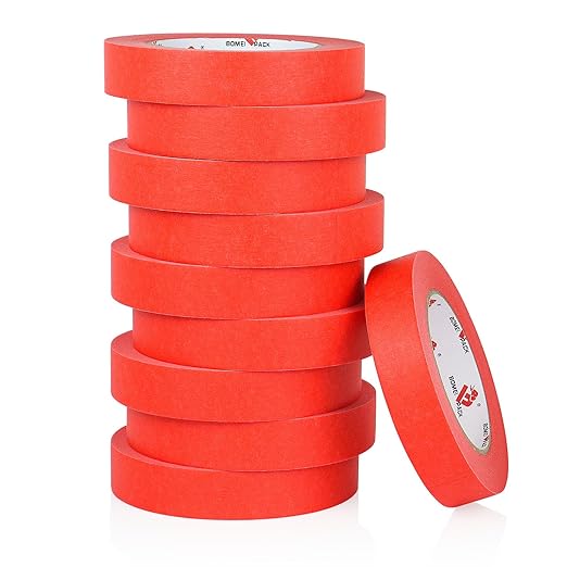 BOMEI PACK Red Painters Tape 1 Inch by BOMEIPACK