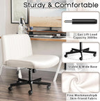 PUKAMI Criss Cross Chair with Wheels, Fabric Padded Armless Cross Legged Office - Image 6
