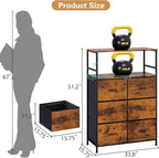 DreamDashio 51" H Tall Mobile File Cabinet, Rolling Printer Stand - Image 3