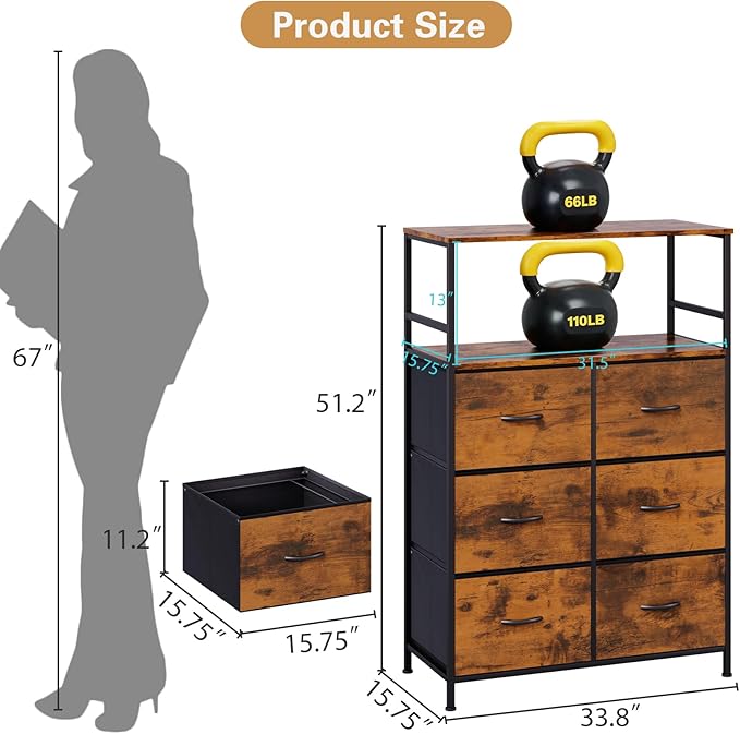DreamDashio 51" H Tall Mobile File Cabinet, Rolling Printer Stand - Image 3