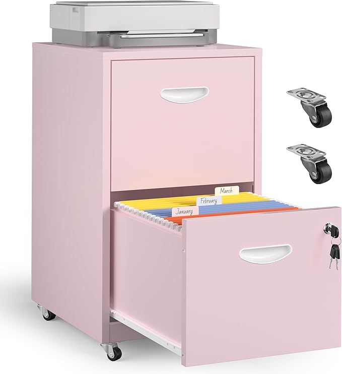 Kubohogar 2 Drawer Mobile File Cabinet by Kubohogar