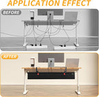 SUREUP9 No Drill Under Desk Cable Management Tray, Fabric Cable Management - Image 2