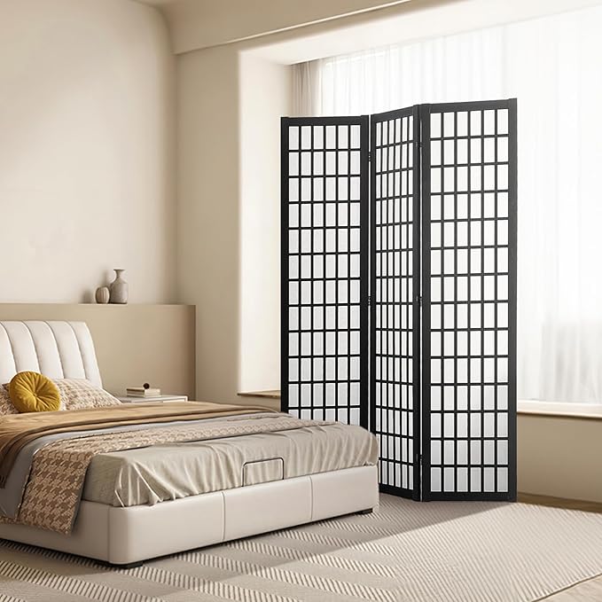 VEVOR Room Divider, 3 Panel Japanese Room Divider, Wood Folding Privacy Screen - Image 8