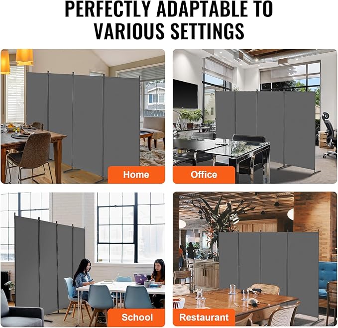 VEVOR Room Divider, 4 Panel Room Divider, Folding Privacy Screen and Portable - Image 6