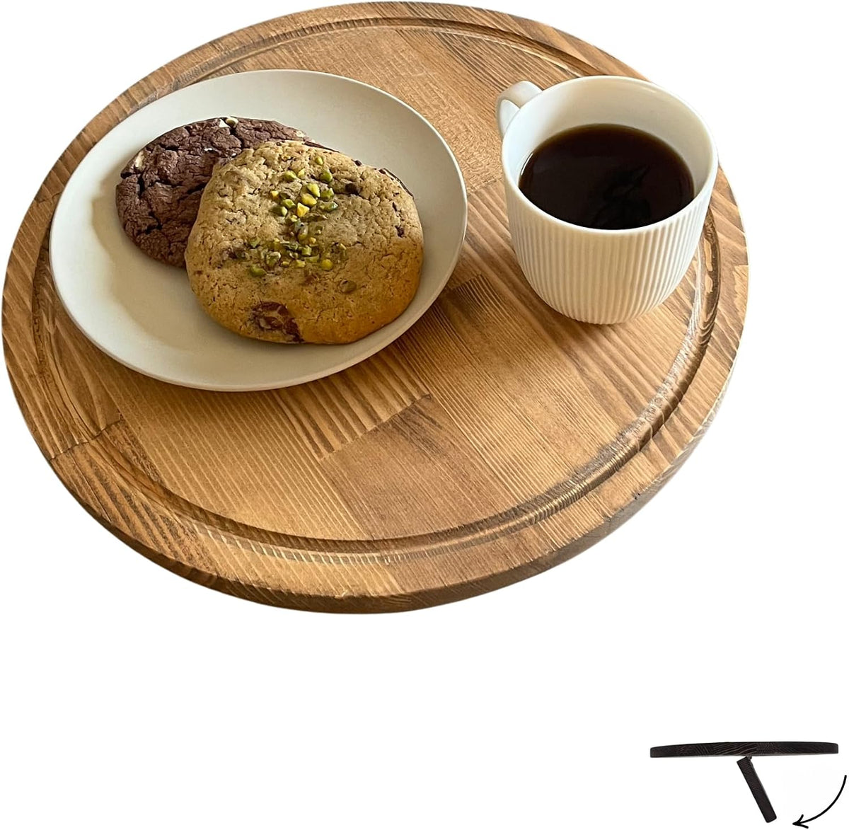 Sofa Tray – Wooden Foldable Sofa Tray Table for Seat Cushion, Perfect for Cof...