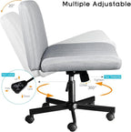 PUKAMI Criss Cross Chair with Wheels, Fabric Padded Armless Cross Legged Office - Image 7