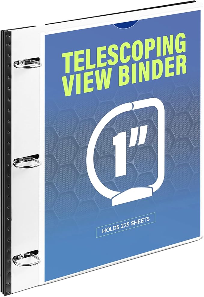 WOT I 1 Inch Telescoping 3 Ring Binder, Expandable Flexible Binder by WOTI