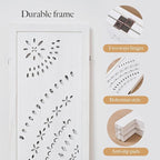 66.9Inch Folding Room Divider, 3 Panels Wood Carved Privacy Screens, Free - Image 8