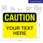 Custom Caution Sign, OSHA Sign, 18x24 Inches, Rust Free .063 Aluminum, Fade - Image 3
