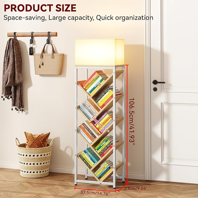 IBUYKE 9 Tier Tree Bookshelf, Floor Standing Wood Bookshelf - Image 3