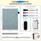 AGM Portable White Board Dry Erase Notebook, 8.4" x 6" Double Sided Folding - Image 2
