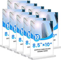 Acrylic Sign Holder 8.5x11, 10 Pack Clear Table Plastic Vertical Clear Double by Unknown