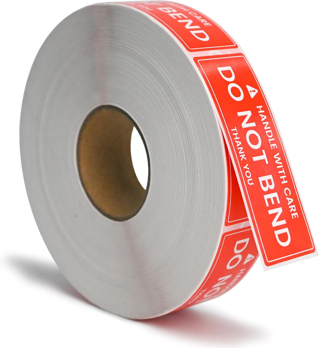 L LIKED 1x3 Inches 1000 Handle with Care - Do Not Bend Stickers | Thank You Shipping Warning Labels for Shipping, Packing & Moving, Permanent Adhesive