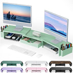 gianotter dual monitor stand riser with drawer and, main product view