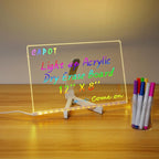 Acrylic Dry Erase Board with Light 11.8 X 7.9” Clear Light up Dry Erase Board by CAPOT