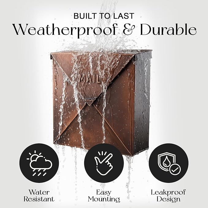NACH Mailboxes for Outside Wall Mount, Waterproof Mailboxes for Outside - Image 3