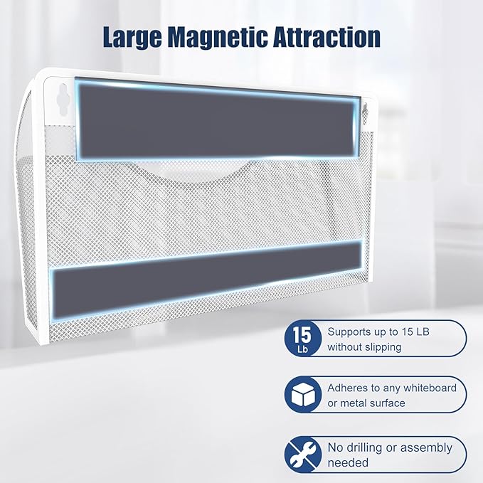 LQPAFZ Magnetic File Holder 1 Pockets File Folder Organizer, Office Hanging - Image 2